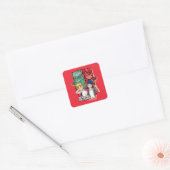 Wonderbaarlijke Comic Marinette & Adrien True Colo Vierkante Sticker (Envelop)