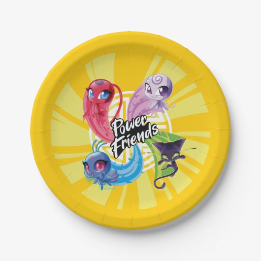 Wonderbaarlijke Kwamis Power Friends Papieren Bordje (Voorkant)