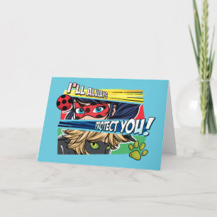 Wonderbaarlijke lieveheersbeestje & Cat Noir besch Kaart