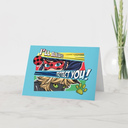 Wonderbaarlijke lieveheersbeestje & Cat Noir besch Kaart (Voorkant)