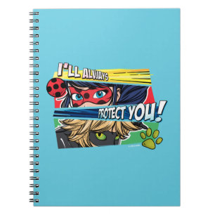 Wonderbaarlijke lieveheersbeestje & Cat Noir besch Notitieboek