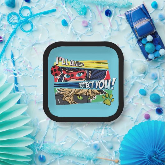 Wonderbaarlijke lieveheersbeestje & Cat Noir besch Papieren Bordje (Feest)