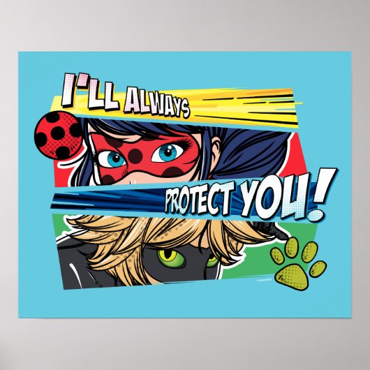 Wonderbaarlijke lieveheersbeestje & Cat Noir besch Poster (Voorkant)