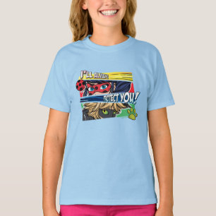 Wonderbaarlijke lieveheersbeestje & Cat Noir besch T-shirt