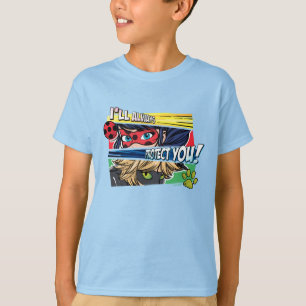 Wonderbaarlijke lieveheersbeestje & Cat Noir besch T-shirt