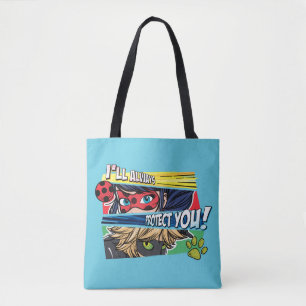 Wonderbaarlijke lieveheersbeestje & Cat Noir besch Tote Bag