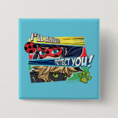 Wonderbaarlijke lieveheersbeestje & Cat Noir besch Vierkante Button 5,1 Cm (Voorkant)