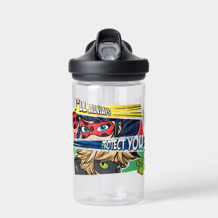 Wonderbaarlijke lieveheersbeestje & Cat Noir besch Waterfles