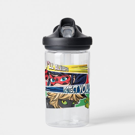 Wonderbaarlijke lieveheersbeestje & Cat Noir besch Waterfles (Voorkant)