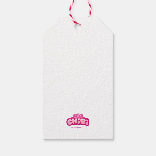 Wonderbaarlijke lieveheersbeestje & Cat Noir Chibi Cadeaulabel (Achterkant)