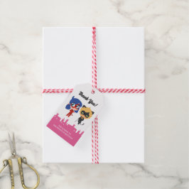 Wonderbaarlijke lieveheersbeestje & Cat Noir Chibi Cadeaulabel