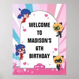 Wonderbaarlijke lieveheersbeestje Cat Noir Chibi V Poster