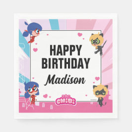 Wonderbaarlijke lieveheersbeestje Cat Noir Chibi V Servet