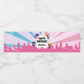 Wonderbaarlijke lieveheersbeestje & Cat Noir Chibi Waterfles Etiket (Enkel label)