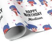 Wonderbaarlijke lieveheersbeestje Chibi verjaardag Cadeaupapier (Rol Hoek)