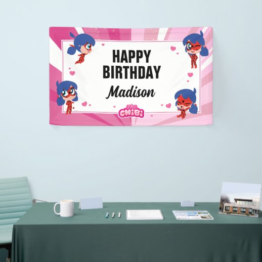 Wonderbaarlijke lieveheersbeestje Chibi verjaardag Spandoek (Beurs)