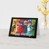 Wonderbaarlijke lieveheersbeestje Verjaardag Kaart (Gele Bloem)