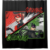 Wonderbaarlijke omgekeerde Shadybug & Claw Noir Douchegordijn (Voorkant)