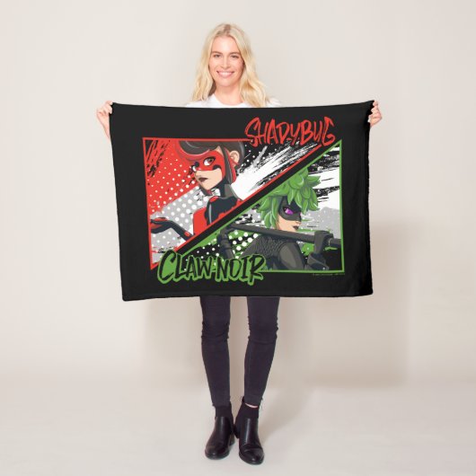 Wonderbaarlijke omgekeerde Shadybug & Claw Noir Fleece Deken (In situ)