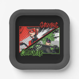 Wonderbaarlijke omgekeerde Shadybug & Claw Noir Papieren Bordje