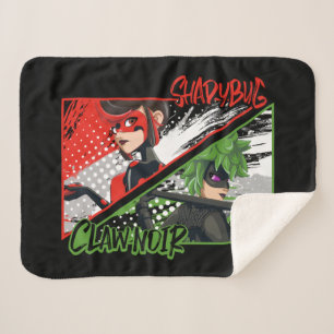 Wonderbaarlijke omgekeerde Shadybug & Claw Noir Sherpa Deken