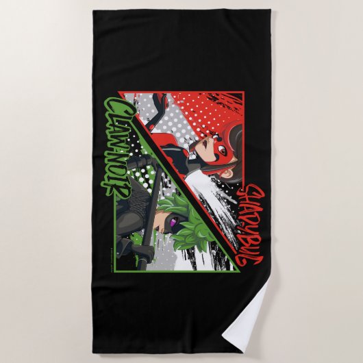 Wonderbaarlijke omgekeerde Shadybug & Claw Noir Strandlaken (Voorkant)