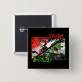 Wonderbaarlijke omgekeerde Shadybug & Claw Noir Vierkante Button 5,1 Cm (Voorkant /achterkant)