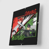 Wonderbaarlijke omgekeerde Shadybug & Claw Noir Vierkante Klok (Hoek)