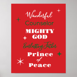 Wonderbaarlijke Raadsman Namen van Jezus Kerstmis Poster