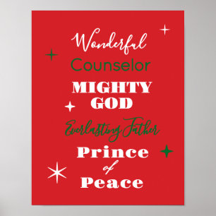 Wonderbaarlijke Raadsman Namen van Jezus Kerstmis Poster
