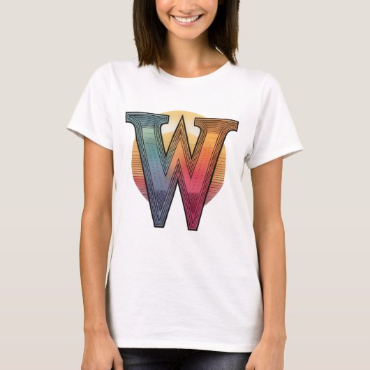Wonderbaarlijke W: Zonsondergang Gradiënt T-shirt (Voorkant)