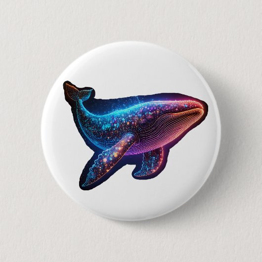 wonderbaarlijke walvis ronde button 5,7 cm (Voorkant)