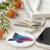 wonderbaarlijke walvis sleutelhanger (Voorkant Rechts)