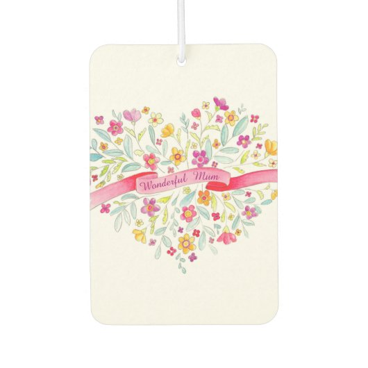 Wonderbare mum floral hart aangepaste verfrisser (Voorkant)