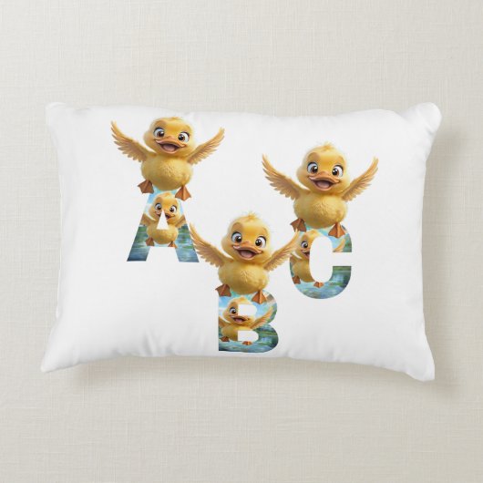 Wonderen ABC Ducks Baby Pillow Accent Kussen (Achterkant)