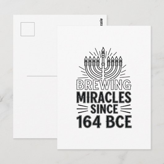 Wonderen brouwen sinds 164 BCE Chanoeka Joods Briefkaart (Voorkant / Achterkant)