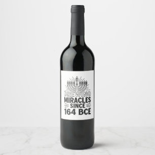 Wonderen brouwen sinds 164 BCE Chanoeka Joods Wijn Etiket