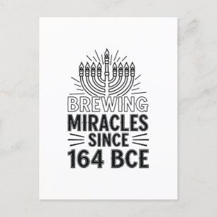 Wonderen brouwen sinds 164 vGT Hanukkah Joods Uitnodiging Briefkaart