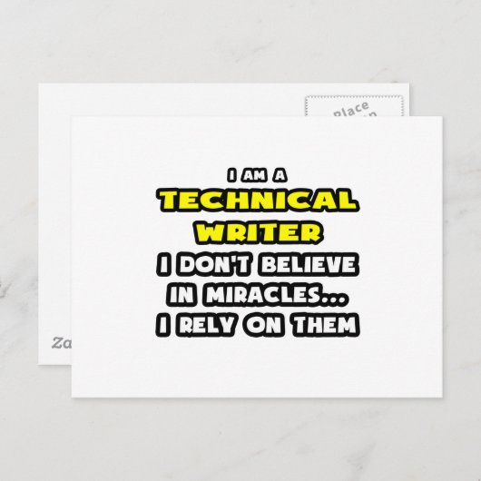 Wonderen en technische schrijvers ... grappig briefkaart (Voorkant / Achterkant)