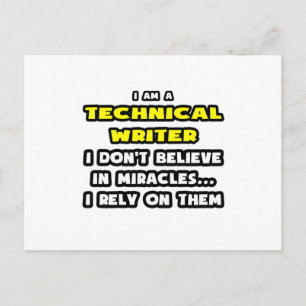 Wonderen en technische schrijvers ... grappig briefkaart