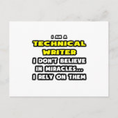 Wonderen en technische schrijvers ... grappig briefkaart (Voorkant)