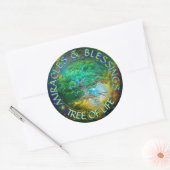 Wonderen en zegeningen Boom des Levens Ronde Sticker (Envelop)