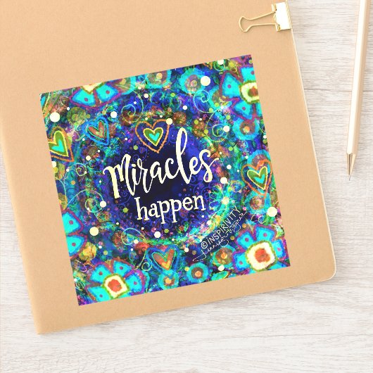 Wonderen gebeuren  Blauwe Bloemen Inspirivity Sticker (Notitieboek)