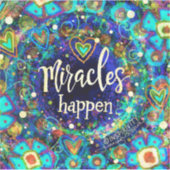 Wonderen gebeuren  Blauwe Bloemen Inspirivity Sticker (Voorkant)