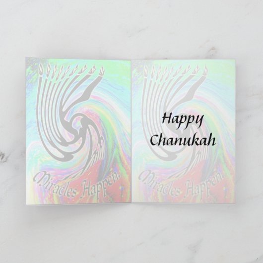 Wonderen gebeuren Chanoeka Kaarten (Binnen)