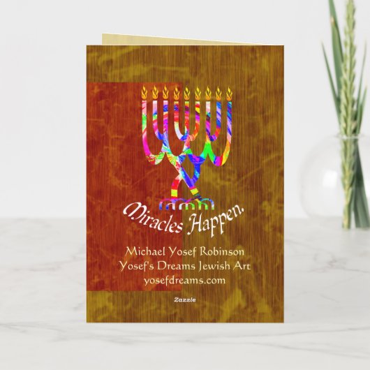 Wonderen gebeuren Menorah Kaarten (Achterkant)