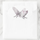 Wonderen Mogelijkheid Vreugde Vliegende Varkens Wa Ovale Sticker (Tas)