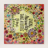 Wonderen nemen tijd Quote Floral Fun Inspirity Legpuzzel (Horizontaal)