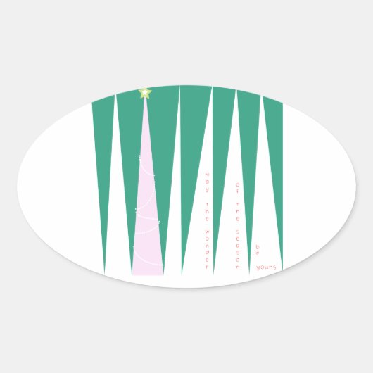 Wonderen van de kerstboom voor de seizoenen ovale sticker (Voorkant)