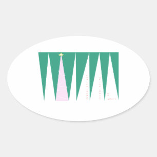 Wonderen van de kerstboom voor de seizoenen ovale sticker